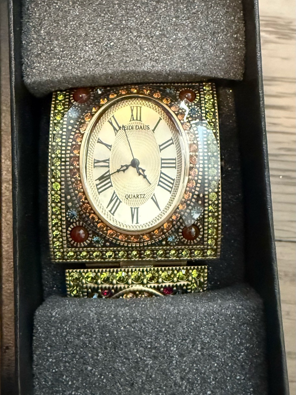 Heidi Daus Multicolor Jeweled Cuff Watch